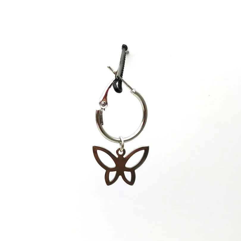 

2pcs Brinco Stainless Steel Pendant Earring Jewelry Zinc Alloy Ear Piercing Hollow Butterfly Hoop Earring For Girl Women Men