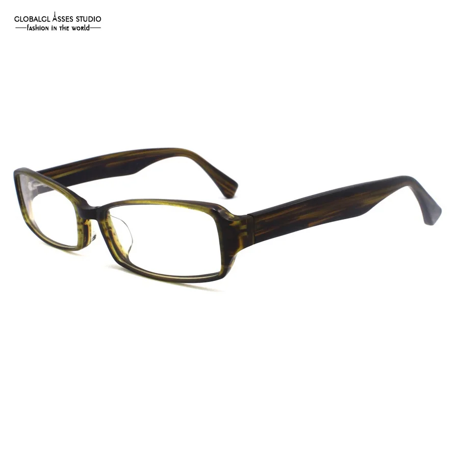 

Mature Rectangle Lens Acetate Glasses Frame Women Men Business Light Havana Wide Temple Flexible Hinge Spectacle Eyeglass Z020