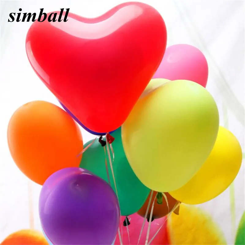 100pcs Helium Latex Heart-shaped Ballons Party Wedding Birthday Decor+Air Pump