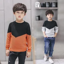Retail 1pcs Good Quality 2017 New Kids Boys Autumn Winter Fashion Mixed Color Pullover Sweater For