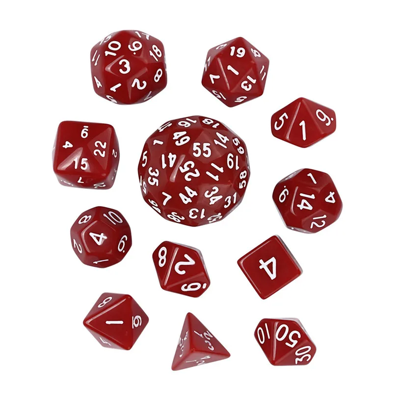 12Pcs Multifaceted Dice For Game Dungeons & Dragons Polyhedral D60 Multi Sided Acrylic Digital Dice Entertainment Equipment #2N (3)