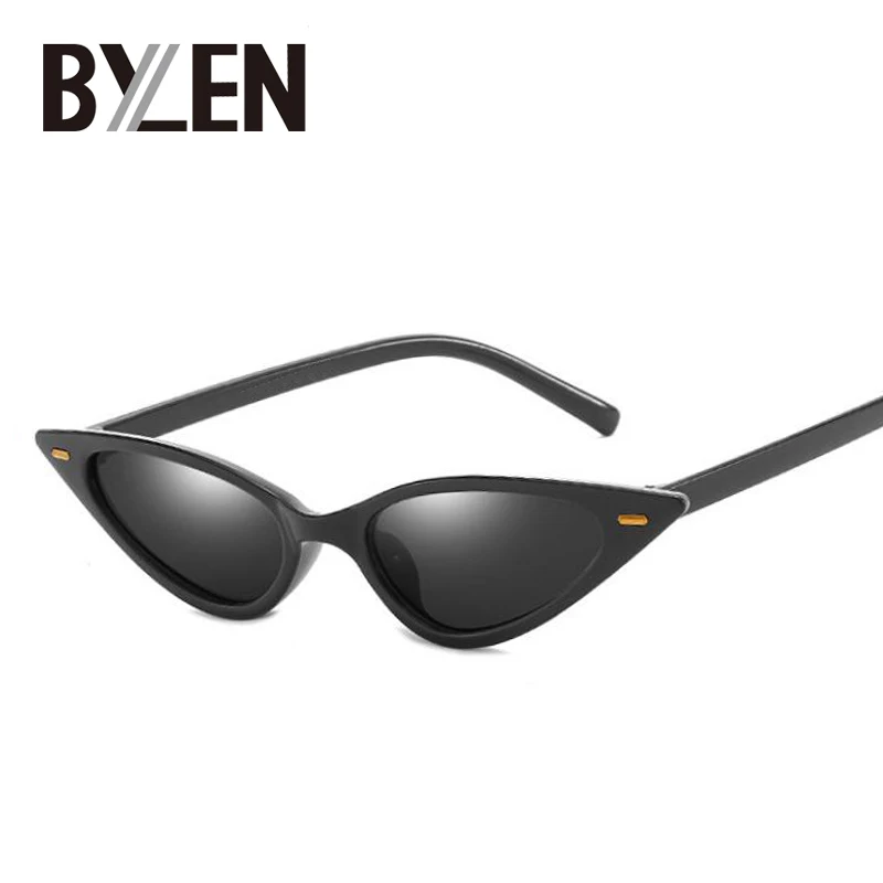 Маленькие солнцезащитные очки кошачий глаз, женские, узкие, тонкие,, ультра-светильник, Ретро стиль, дешевые, кошачий глаз, солнцезащитные очки, UV400, яркие оттенки