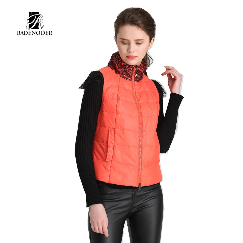 RADENODER 2018 Standing Collar Spring Vest Women Coat Casual Sleeveless