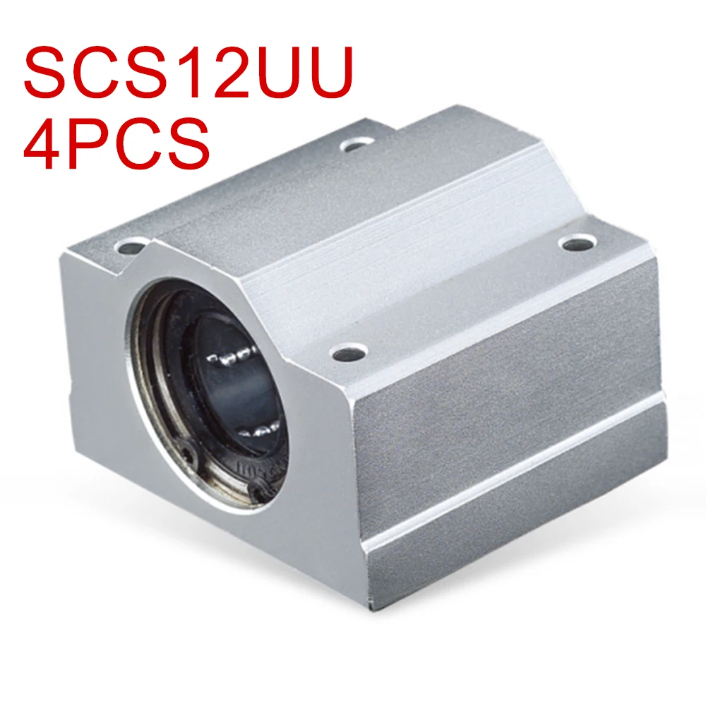 4 pcs SC12UU SCS12UU Linear motion ball bearings slide block bushing