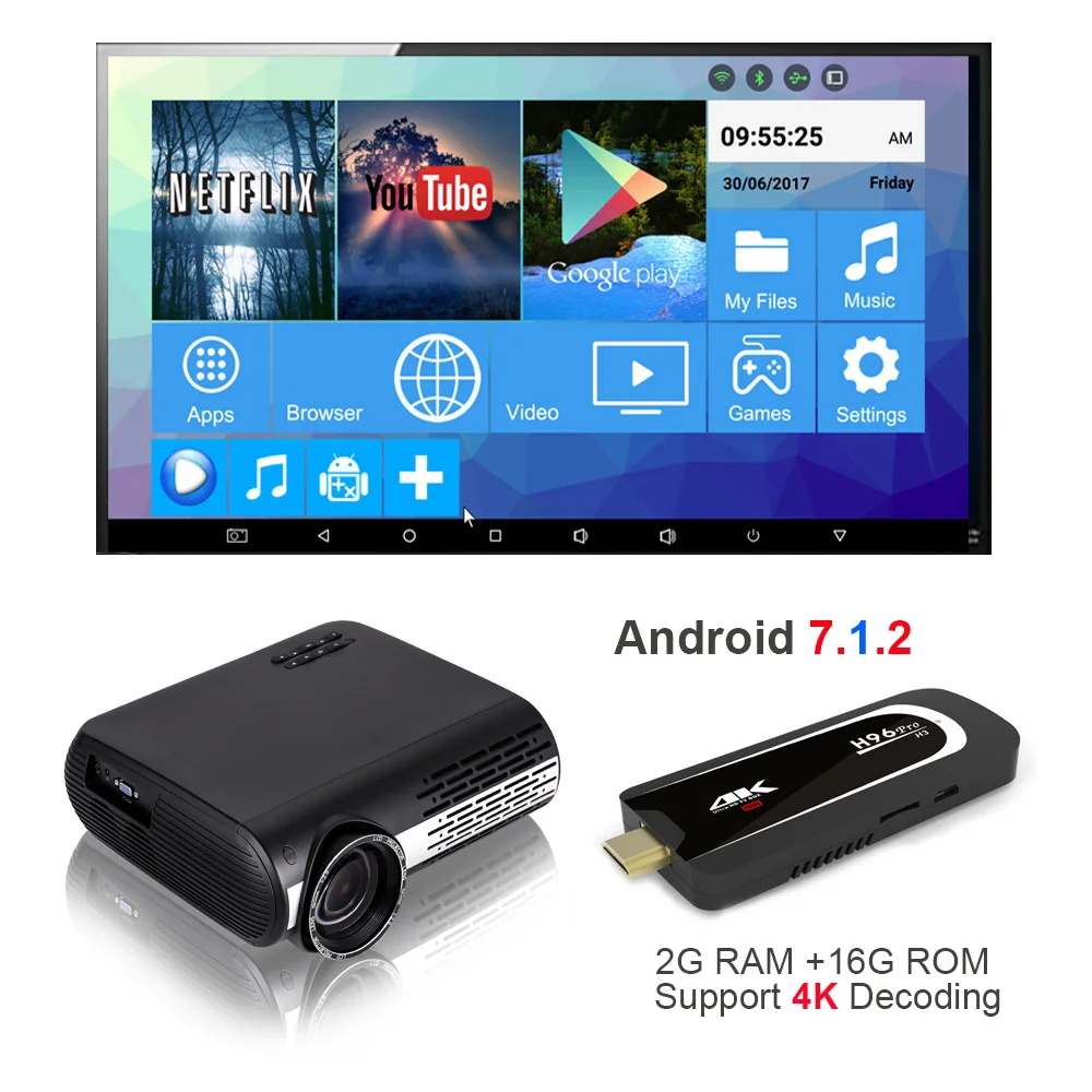 HD проектор VIVICINE 1080p опция Android 7 1 Wi Fi Bluetooth домашний кинотеатр светодиодный для