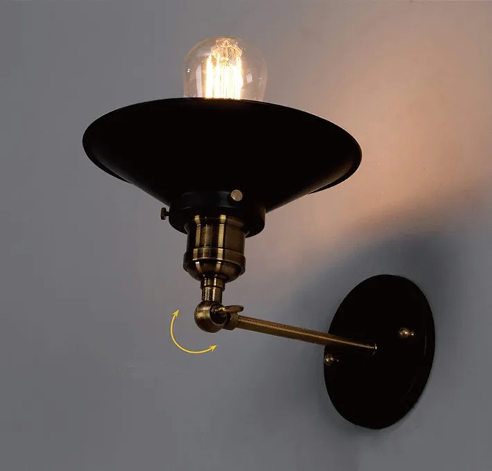 Американская антикварная прикроватная настенная лампа, промышленный стиль, настенная лампа с одной головкой, лампа для гостиной, Ретро стиль, модный барный светильник
