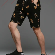 Летние мужские шорты для отдыха с принтом из тонкого хлопка