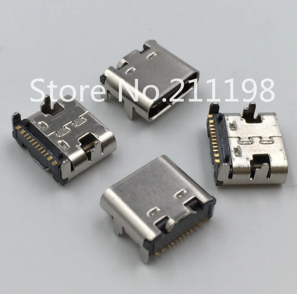 10 шт./лот MICRO USB JACK 3,1 type-C 16pin гнездовой разъем для зарядки мобильного телефона Разъем для зарядки