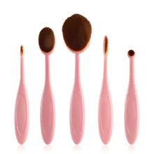 5pcs Black Makeup Brushes Oval Make Up Brushes Professional Makeup Oval Brush Set Face Cosmetic Powder Makeup Brush Set TF