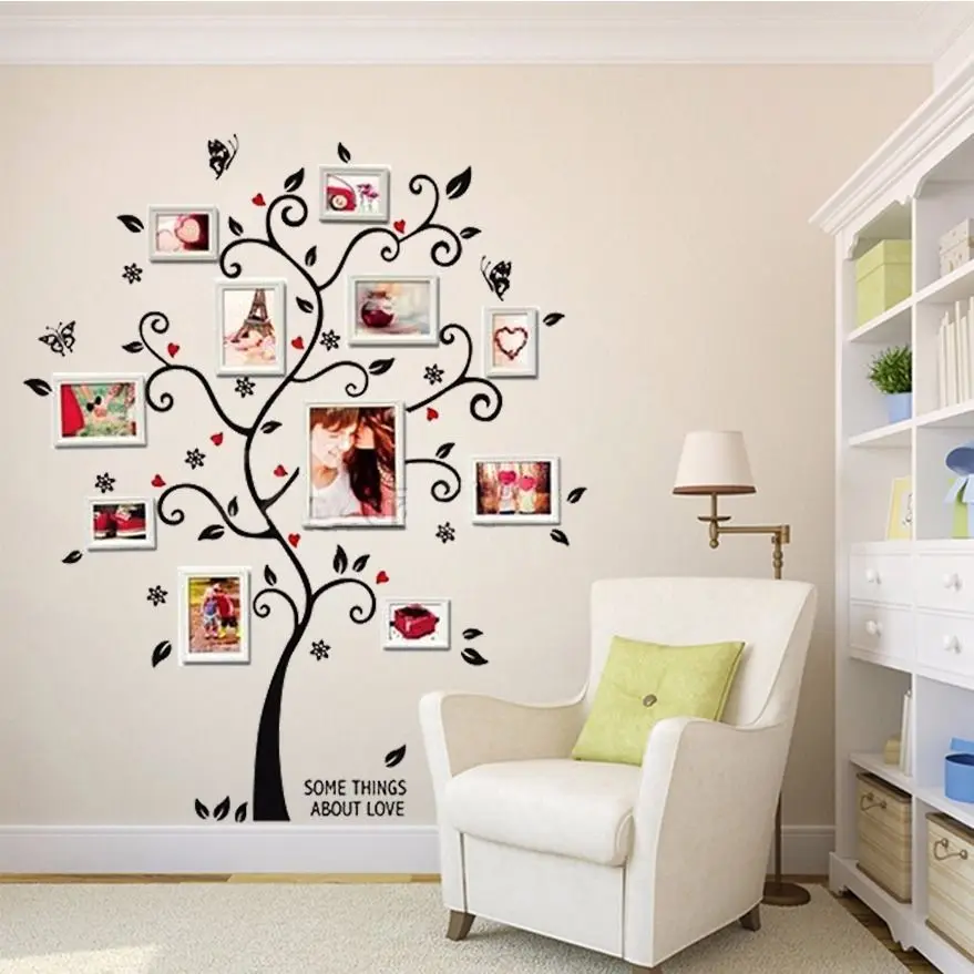 100*120Cm/40*48in 3D DIY Removable Photo Tree Pvc Wall Decals/Adhesive Wall Stickers Mural Art Home Decor 100*120Cm/40*48in 3D DIY Removable Photo Tree Pvc Wall Decals/Adhesive Wall Stickers Mural Art Home Decor