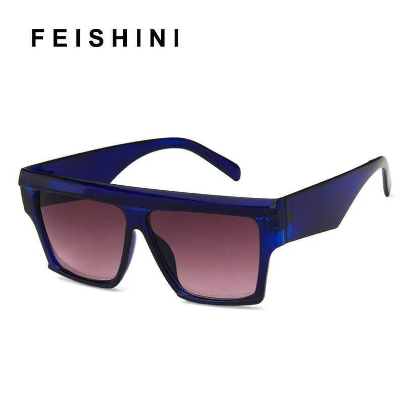 FEISHINI BIG Square Sunglasses Women Brand Rivet Decoration Chic Vintage Sun Glasses Points Sunnies Female Eyewear Lunettes