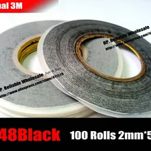 100x50 м/рулон(2 мм),, 3 м 9448AB Двусторонняя лента черного цвета для samsung Iphone htc телефон с сенсорным экраном, ЖК-дисплей