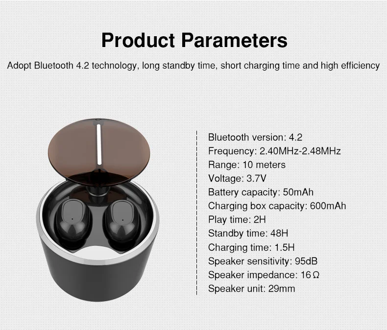 TWS Mini In-ear Bluetooth Earphone Wireless Earbuds Stereo Bass Sound Headset With Mic Charging Box For iPhone Phone Xiaomi  (18)