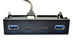 L 3.5 "2 Порты USB 3.0 хаб + 2 Порты tpye-C TC, 20pin 3.5 дюймов Внутренний флоппи спереди Панель кронштейн