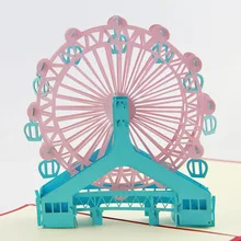 3D полые кубического жизни на заказ день рождения колесо обозрения сувенир стерео bluetooth гарнитура, card творческий романтический исповедь