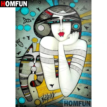 

HOMFUN Full Square/Round Drill 5D DIY Diamond Painting "Abstract woman" Embroidery Cross Stitch 5D Home Decor Gift A07738