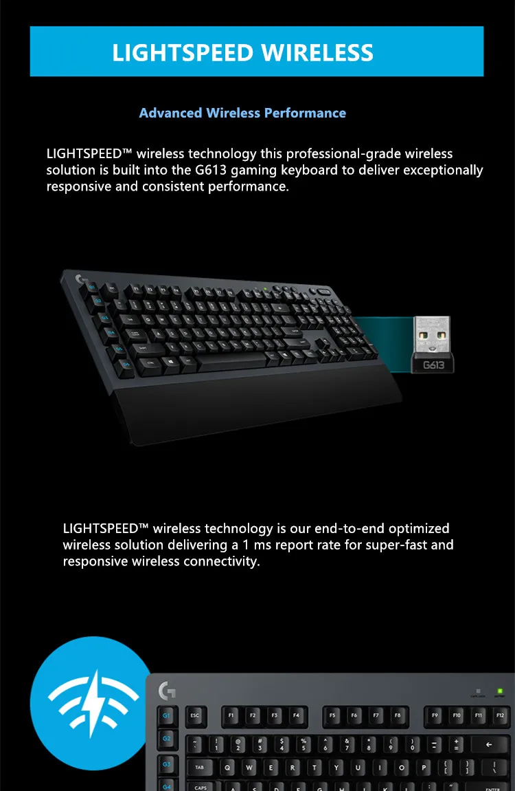 Беспроводная Механическая игровая клавиатура logitech G613