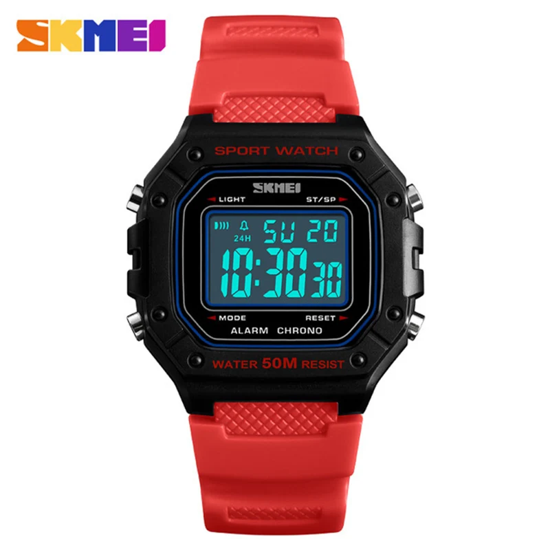 

Men Silicone Sport Watch SKMEI Top Brand Mens Digtial Watches Waterproof Military Electronic Wristwatch Male Clock Reloj 1496