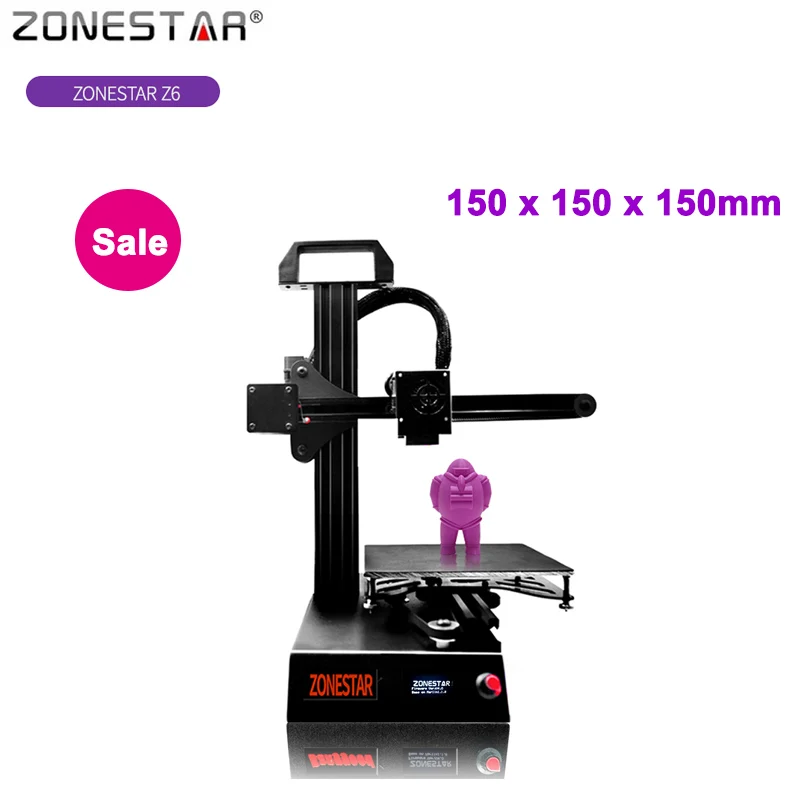 

New! zonestar Z6 Quick Assembly 3D Printer 150 x 150 x 150mm DIY 3D Printing Kit Aluminum Alloy Frame with LCD Screen for DIY