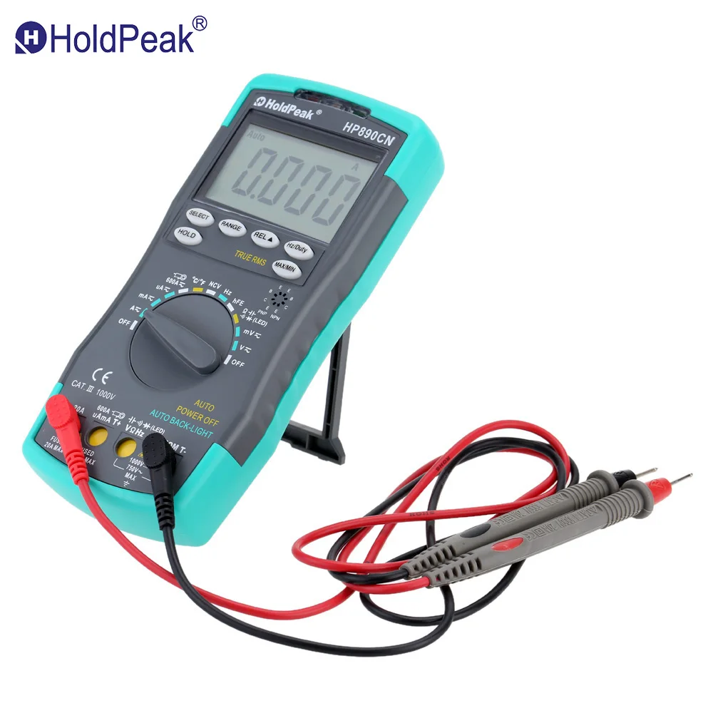 

holdpeak hp-890cn Digital Multimeter Backlight resistance capacitance frequency duty cycle temperature and hFE test