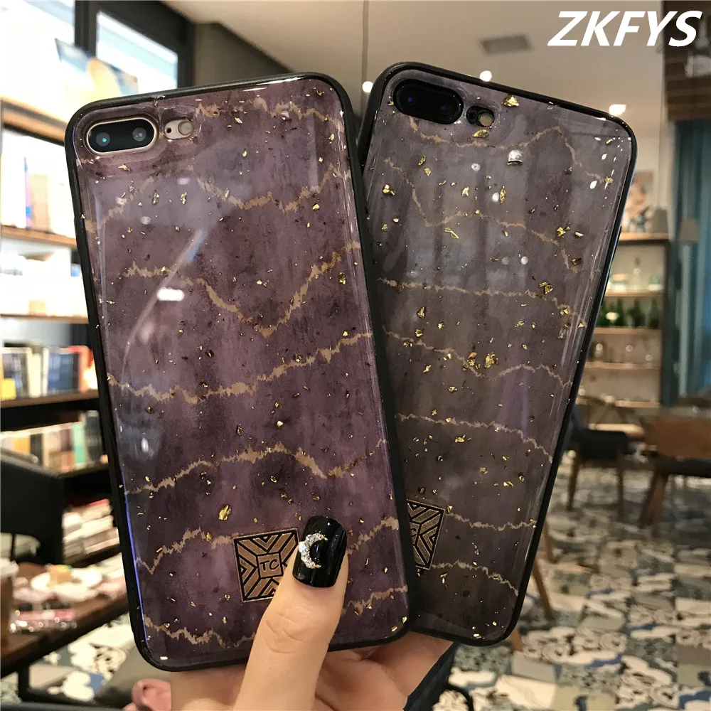

Glitter Cover For iPhone 8 7 6 6S Plus Soft TPU Silicone Back Cover For iPhone X XR XS Max Luxury Gold Foil Glitter Phone Case