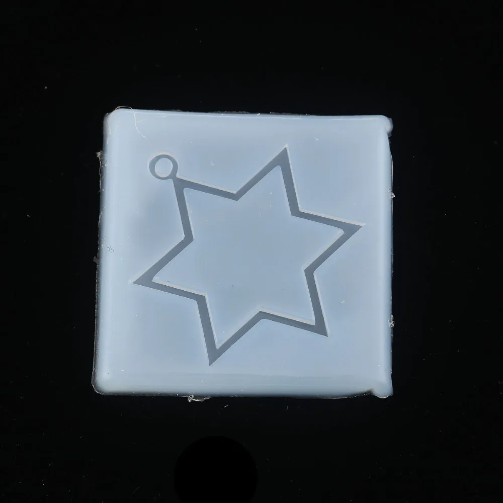 Силиконовые полимерная форма для изготовления ювелирных изделий квадратный белый Звезда Давида гексаграмма 65 мм(2 4/" мм) x(2 4/8"), 1 шт