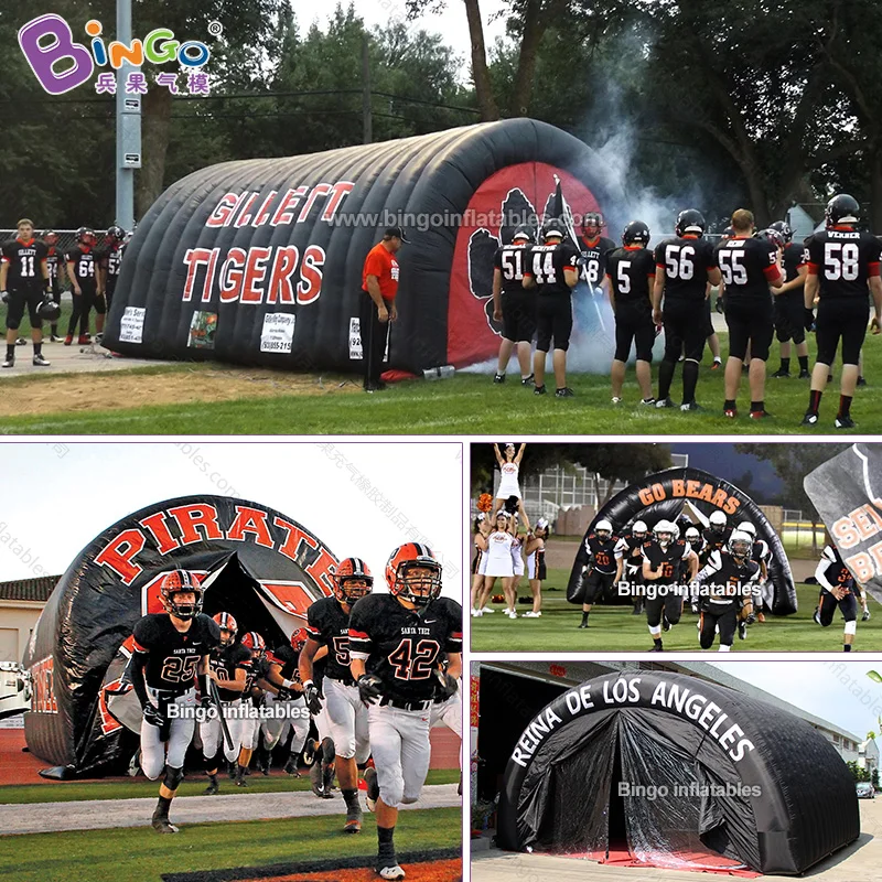 Personalized 6x4.5x3.5 Meters Inflatable Black Passage For Event / Football Type Air-blown Tunnel Tent - BG-T0122 4
