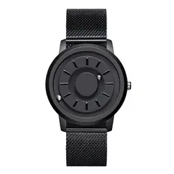 Eutour магнит часы инновации 2019 для мужчин s Мода повседневное кварцевые часы, простой минималистский пояса из натуральной кожи Магнитная