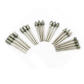 

New High Quality 20Pcs 3mm Durable Shank Diamond Burr Bit Cut Engraving Carving Rotary Drill Bits