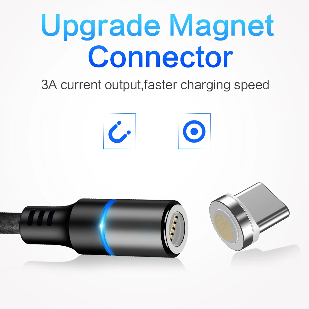 FLOVEME 3A Magnetische Kabel Ladegerät Micro USB Typ C Beleuchtung Kabel Für iPhone X XR Redmi K20