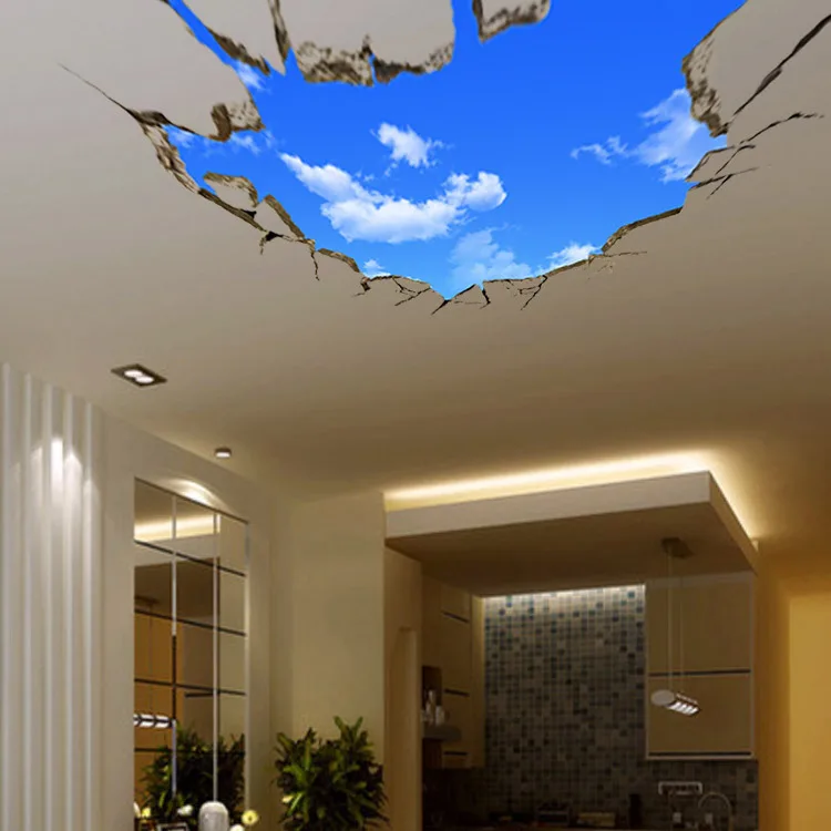 Aliexpress.com : Buy Creative 3D Wall Stickers,blue Sky Break The Product Photos - Aliexpress.com : Buy Creative 3D Wall Stickers,blue Sky Break The