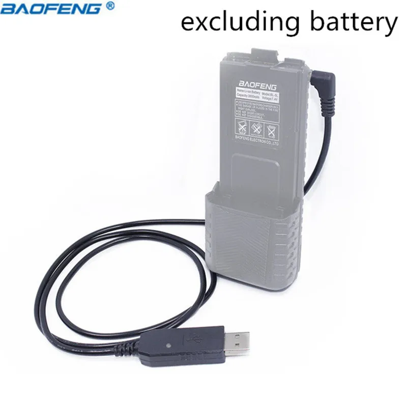 Baofeng USB/Car Зарядное устройство кабель с индикатором для BaoFeng рация UV-5R UV-5RE 3800 mAh высокой Ёмкость Батарея