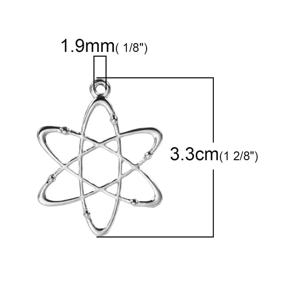 DoreenBeads сплав на основе цинка Atom Chemistry подвеска в научном стиле серебристый цвет