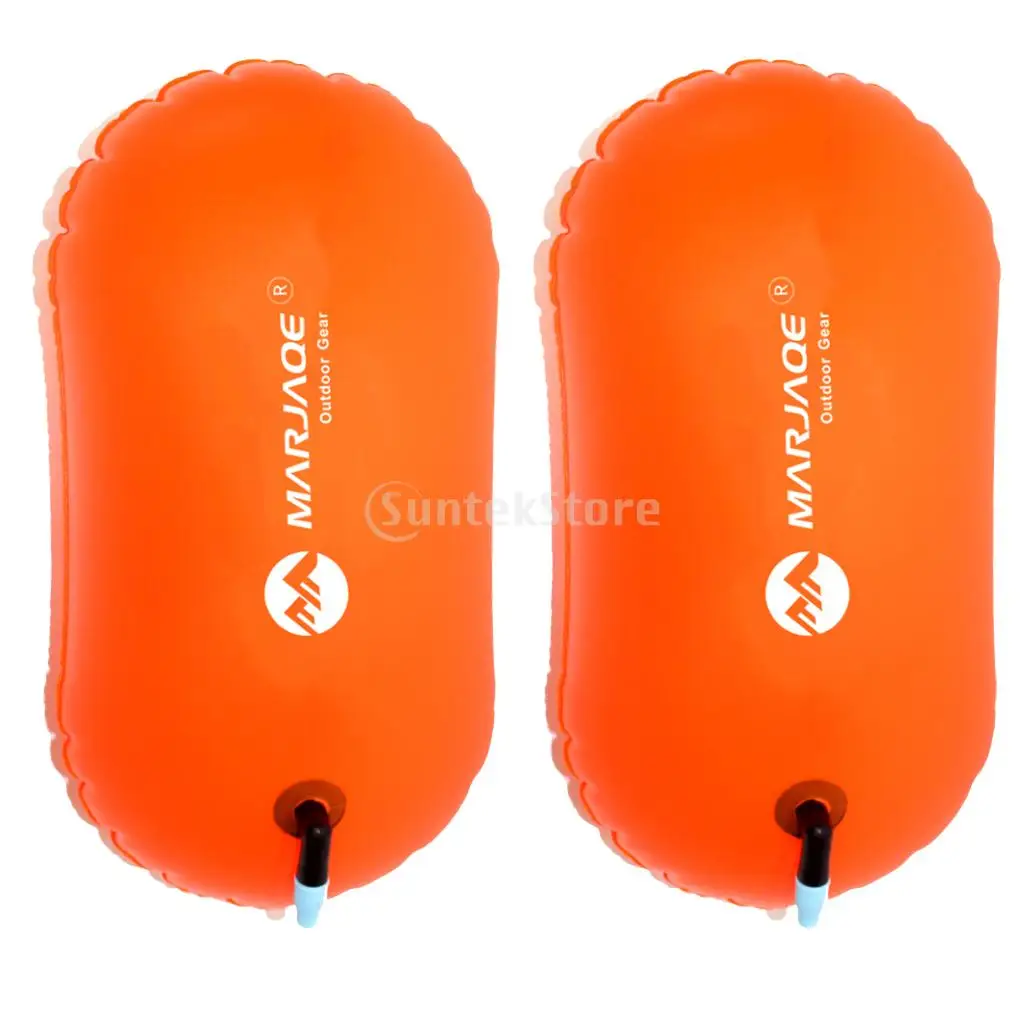 2Pcs Durable PVC Swim Buoy with Waist Strap Swim Buoy-Open Water Swim Buoy With Dry Bag for Swimmers, Triathletes, and Snorkeler