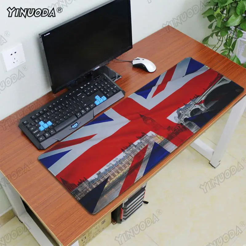 Yinuoda крутой британский флаг резиновый ПК компьютерный игровой коврик для мыши радиационный коврик для украшения рабочего стола Нескользящий Резиновый коврик Настольный коврик - Цвет: Lock Edge 30x80cm