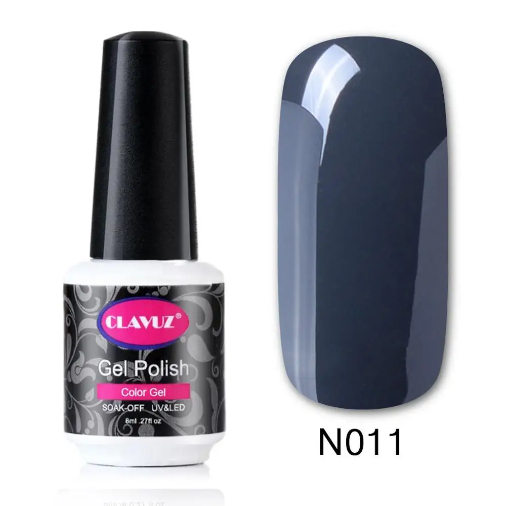 CLAVUZ 8 мл серая серия+ Платиновые Цвета Гель-лак для ногтей УФ лампа для ногтей красота для ногтей УФ-лак для ногтей серый Гель-лак - Цвет: 011