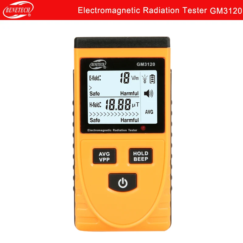 Detector de Radiação Testador de Radiação Eletromagnética Digital Portátil Benetech Gm3120