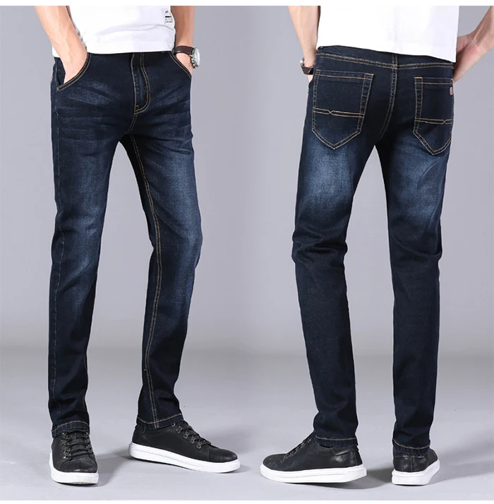 Джинсы мужские прямые брюки мужские классические джинсы мужские джинсы дизайнерские брюки повседневные шикарные модные эластичные синие брюки