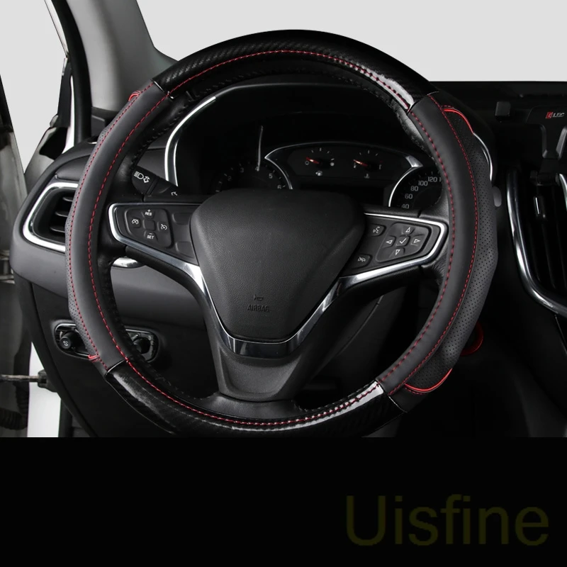 

Steering wheel cover leather free sewing set four seasons universal interior special For Chevrolet Equinox 2017 2018 2019