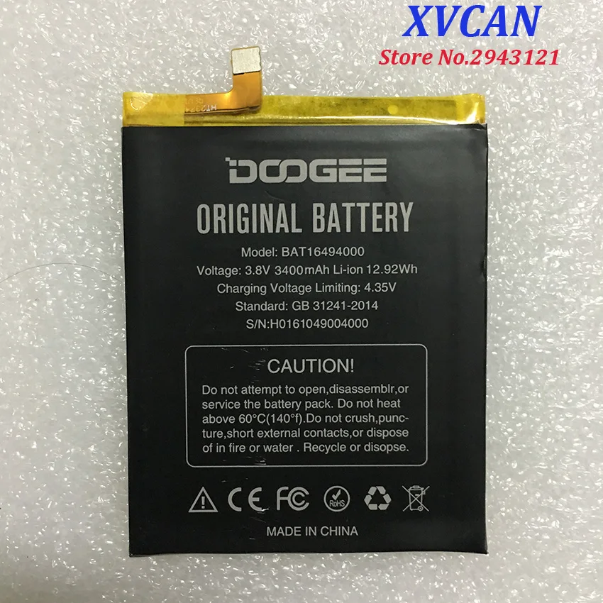 100 New Original Doogee F7 Battery BAT16494000 Replacement 3400mAh
