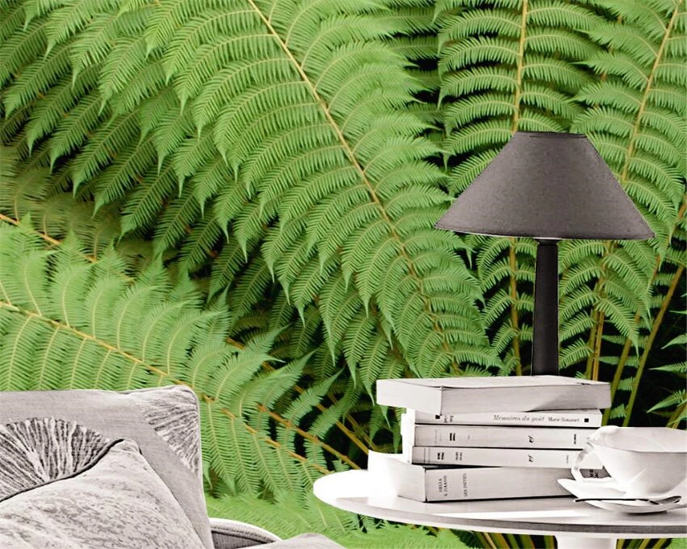 

Beibehang Large custom wall paper images of tropical jungle leaves the family decorates Modern home decoration wallpaper murals