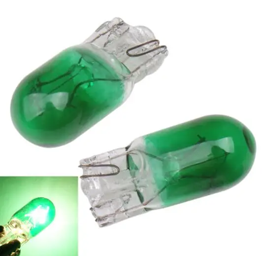 100pcs Car T10 Xenon W5W 194 158 Wedge 4300K 12V 5W Halogen Bulb Signal Interior Lights Reading Light Plate Lamp light source - Emitting Color: Green