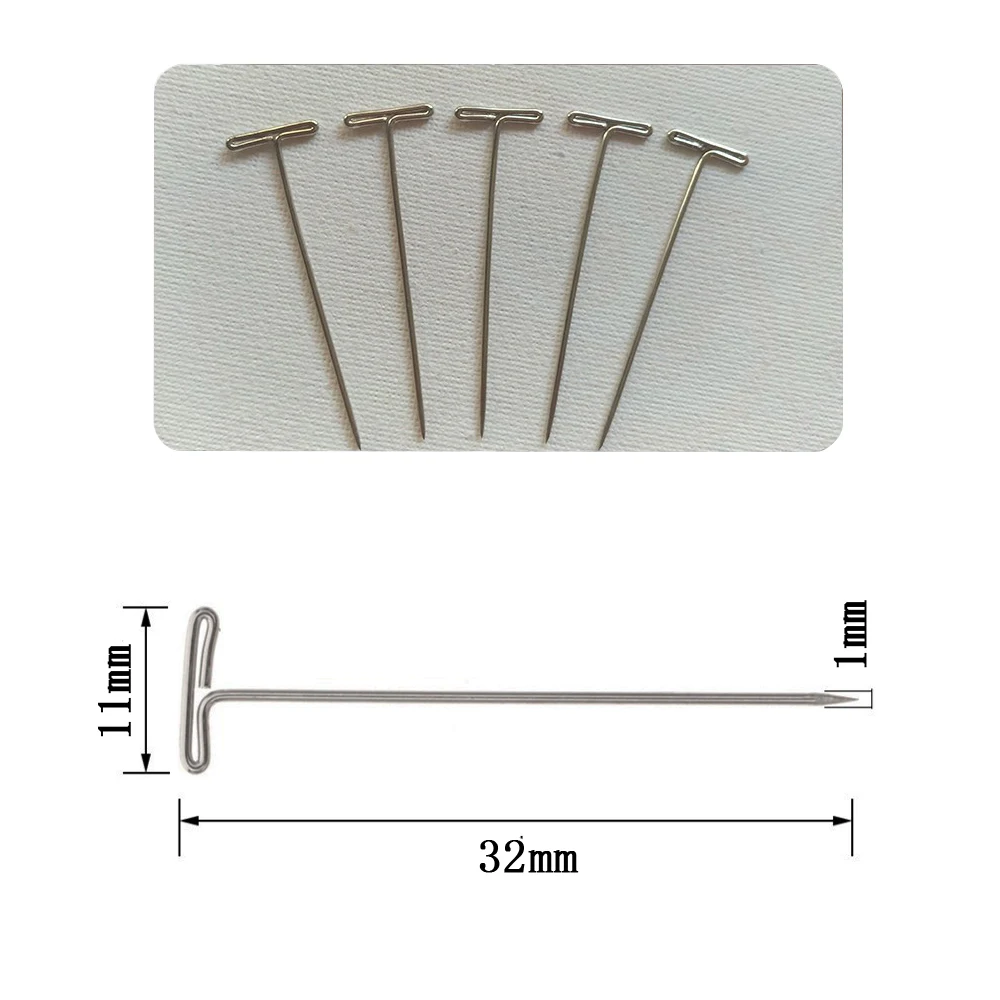150 шт парик t-булавки 32 мм с пластиковой коробкой для блокирования вязания моделирования ремесел
