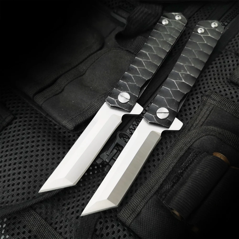 

ZASHHU Folding Knife D2 Blade Steel Handle Tactical Knives Camping Survival Hunting Pocket Flipper Knife EDC Tools