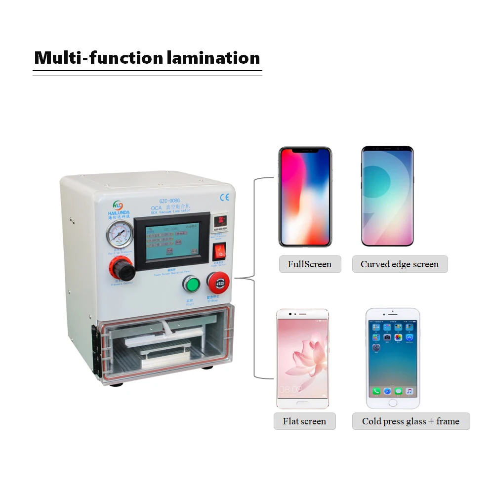  High Effeicency Edge Screen Laminator OCA Vacuum Laminating Machine Cell Phone LCD Screen Repair