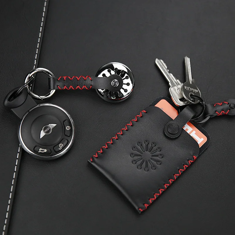 

Creative Design Leather Dandelion Perfume Car Key Ring Sewn by Hand Card Holder