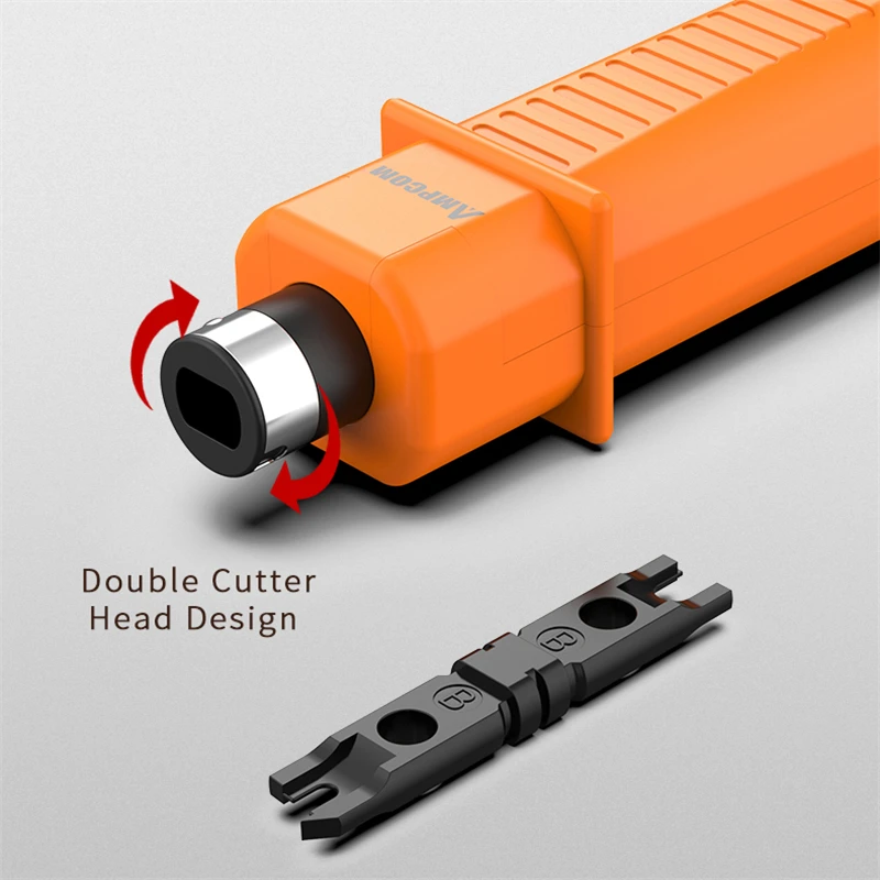 Punch Down Tool, AMPCOM 110 Type Network Cable Tool with Two Blades Telephone Impact Terminal Insertion Tools