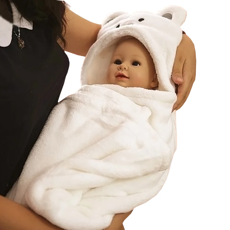Baby Bathrobe Pajamas Cute Animal Cartoon Babies Kids Blanket Hooded Bathrobe Toddler Baby Comfortable Bath Towel