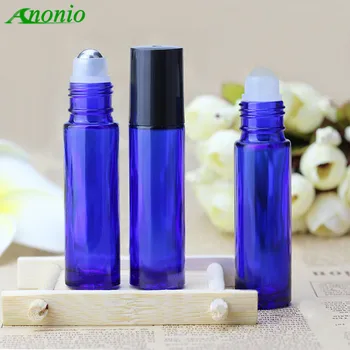 

roll on glass bottle 10ml Bottles for Essential Oils Deodorant Container 10ml Metal Glass Roller Bottle With Black Cap H001B