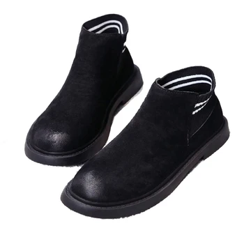 

women snow boots hot sale round toe elastic med heel winter snow boots for students chaussure homme women ankle snow boots shoes